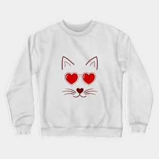 Cat and Heart Crewneck Sweatshirt